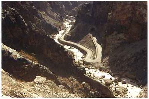 Part of the route through the Khyber Pass