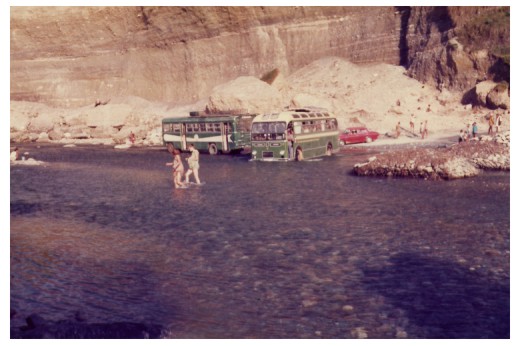 River crossing without bridge.