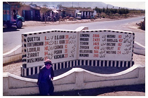 Signpost on outskirts of Quetta.