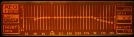 DEQ2496 display showing the 40-125 hz set.