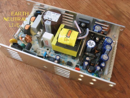 Skynet 8080 SMPS module showing mains connections.