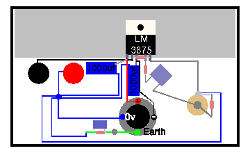Internal layout of amplifier (one channel)