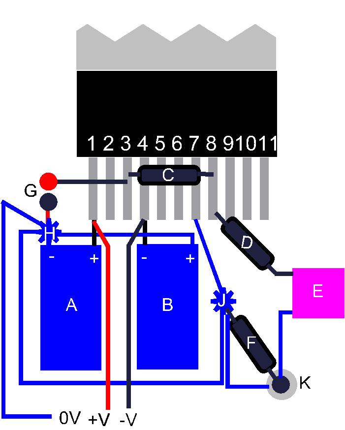 Component layout diagram of minimised Gainclone