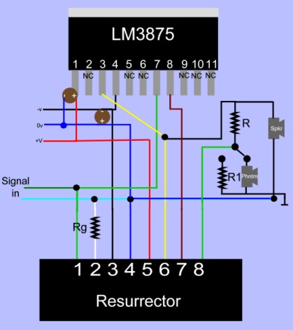 Resurrector connections for LM3875.