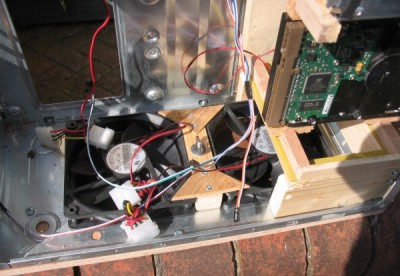 Mock up of hard drive cradle.